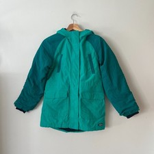 Lands' End Squall Waterproof Winter Coat Teal Green Youth Girls Size L/14