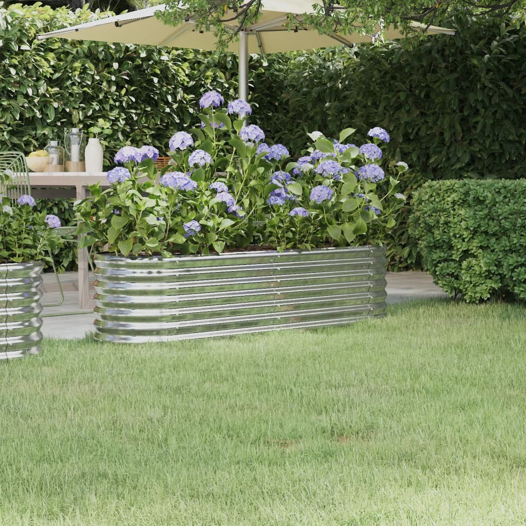 vidaXL Letto Giardino Acciaio Zincato 152x40x36cm Argento