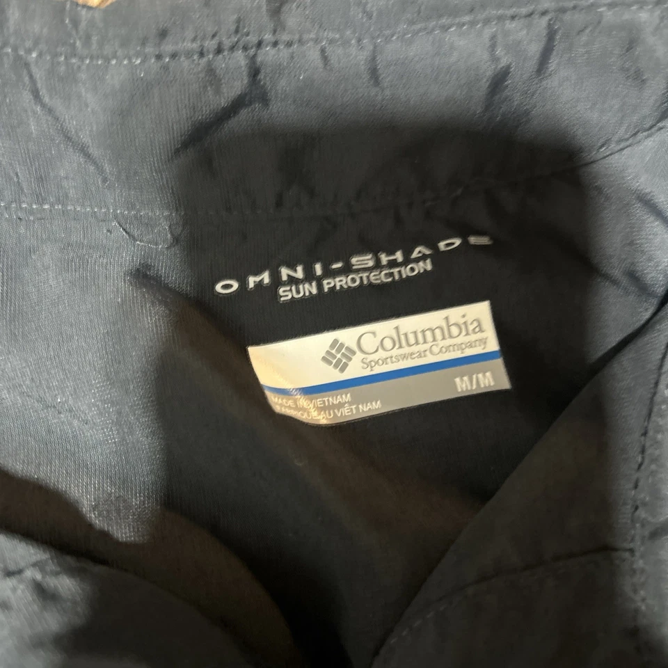 Columbia Shirts (2) Mens Medium Black Khaki Omni-Shade Vented Long Sleeve UPF - Image 4 of 4