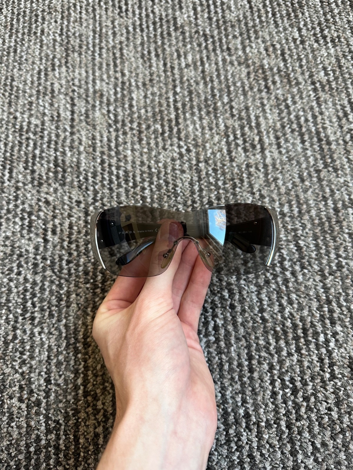 VintagePradaSPR73GShieldSunglasses-Black&Gray