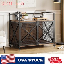 31"/41" Dog Kennel with Double Doors Indoor Heavy Duty Dog Cage End Table