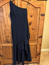 Vince Camuto Women's Navy One Shoulder Evening Gown Size 10