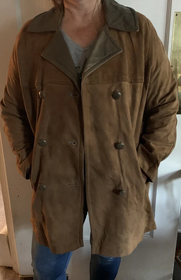 Vintage Woman’s XL Petite ? Suede Pleather Jacket 80s Lined Fall Hippie Classic - Image 3 of 4