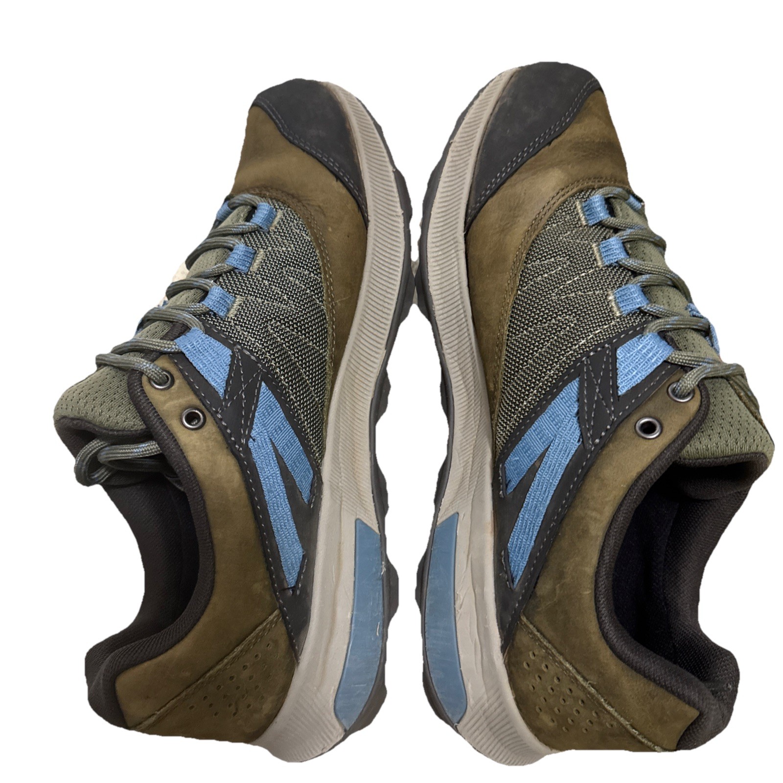 Merrell Zion scarponi da trekking impermeabili scarpe donna taglia 9 pelle oliva usati in ottime condizioni