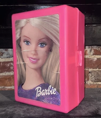 Vintage 2001 Pink Mattel Barbie Doll Trunk Accessory Hard Carrying Travel Case