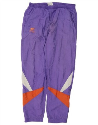 Frank Shorter Mens Tracksuit Trousers Joggers Medium Purple Colourblock BN11