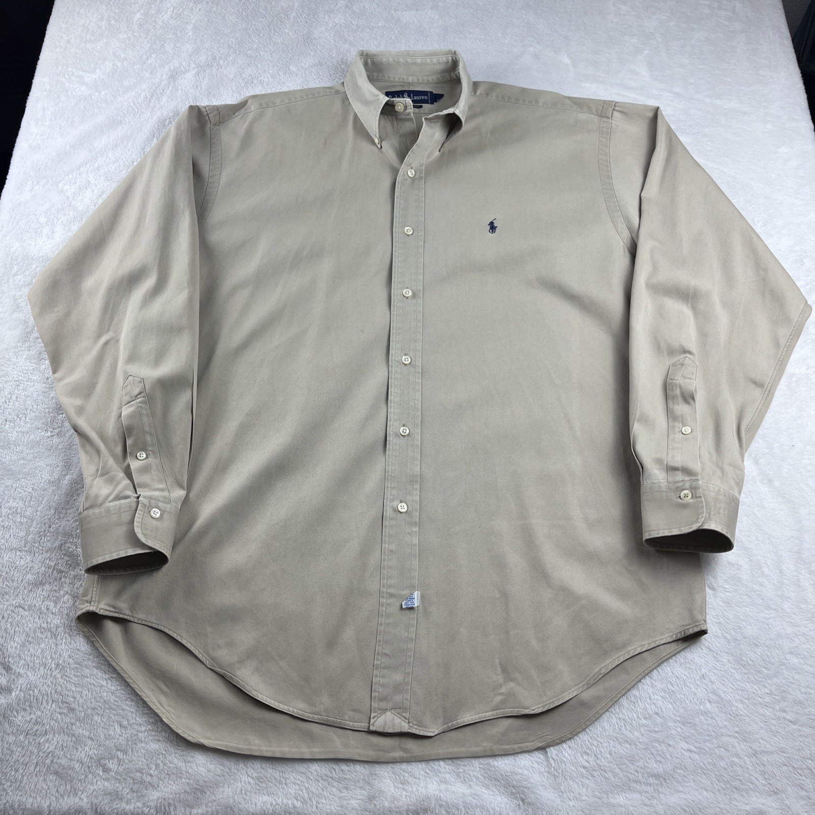 Polo Ralph Lauren Vintage Blake Button Down Shirt Beige Size L Large
