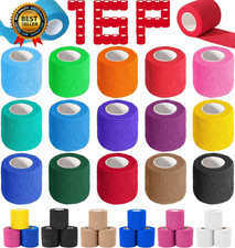 16 Pack Self Adhesive Bandage Wrap, 2" X 5 Yards Elastic Cohesive Bandage Wrap,