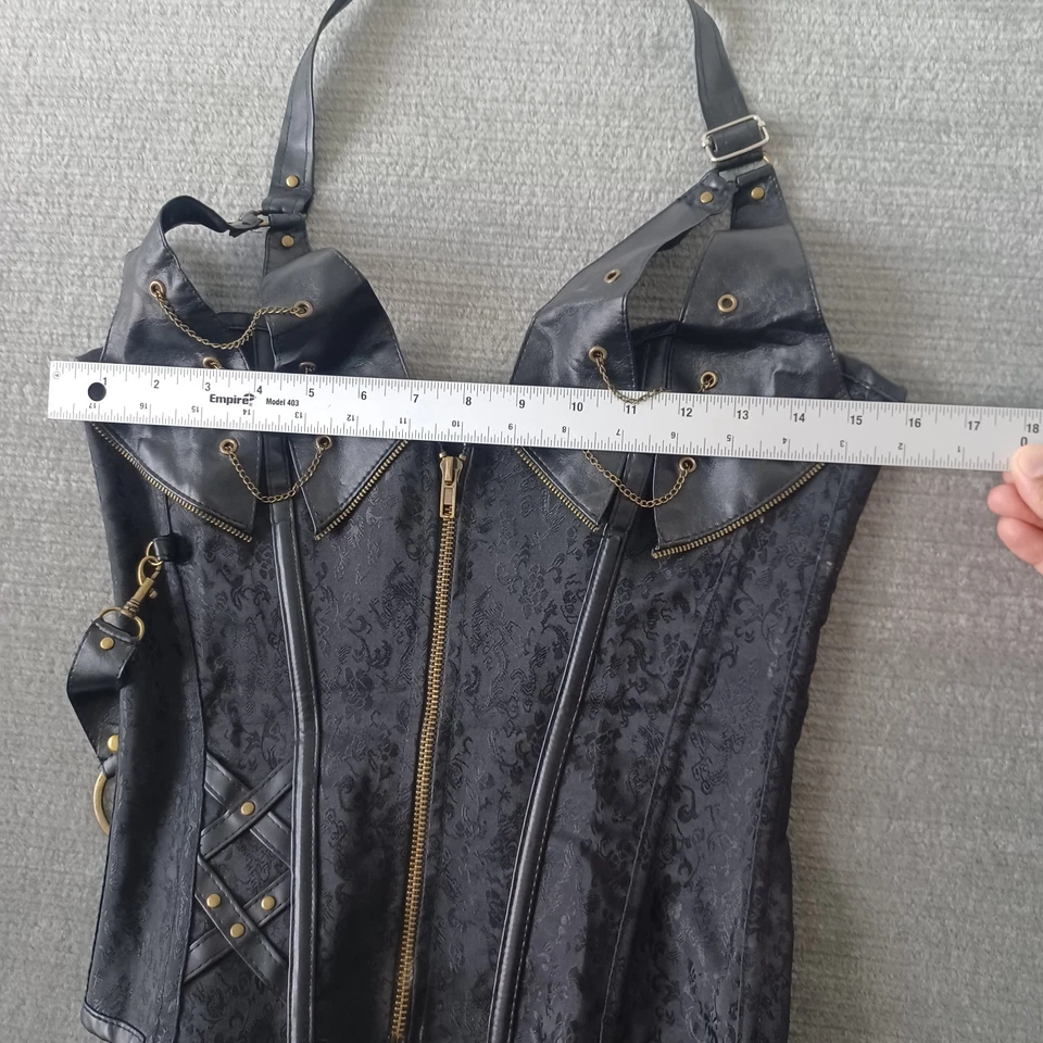 Corsé Coqueta Bustier Negro Encaje Mujer S Gótico Encaje Corbata Pinup Steampunk Foto 3 de 4
