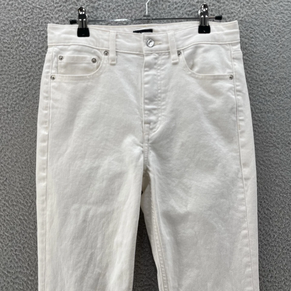 Pantalones de mezclilla Club Monaco para mujer 27 blancos The Kick Crop cómodos informales preppy Foto 3 de 4