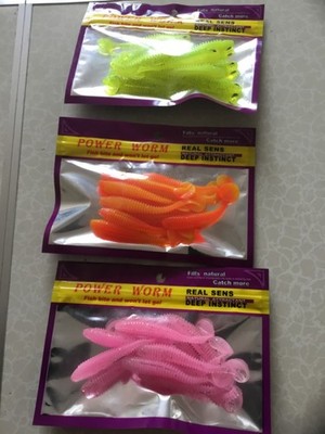 Meeresangeln Soft Jelly 3'' Power Wurm mit zusätzlichem Duft Anzug Dorsch Seelachs Barsch