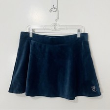 Juicy Couture Blue Y2K Velvet Micro Mini Skirt Size Large