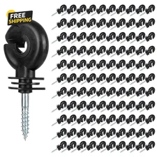 100PCS Electric Fence Insulator, Electric Fence Post Screw-In Insulator,
