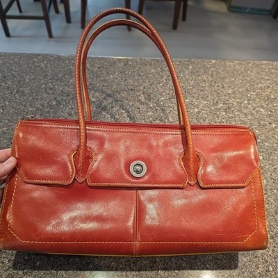 Wilsons VTG Pelle Studio Red Italian Leather Y2K Shoulder Bag Structured Purse