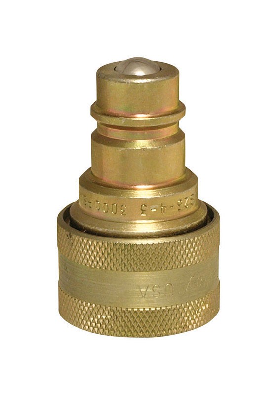 Apache 39041610 Brass John Deere Cone Tip to ISO Female Body Hydraulic Adapter