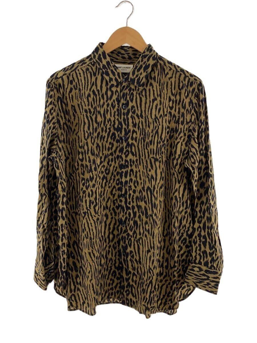 CAMICIA MANICA LUNGA SAINT LAURENT 38 SETA LEOPARDO color panna usata