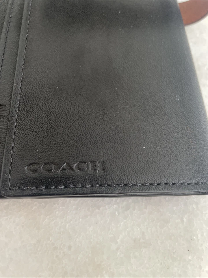 Diario de cuero Coach recargable negro marrón vintage *raro* vintage Foto 3 de 4