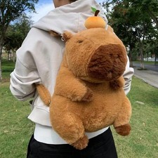 Capybara Plush Backpack Kawaii Fashion Plushie Doll Fur Bag Kids Game Play Gift