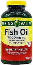 Spring Valley Fish Oil Softgels 1000 mg 300 Count