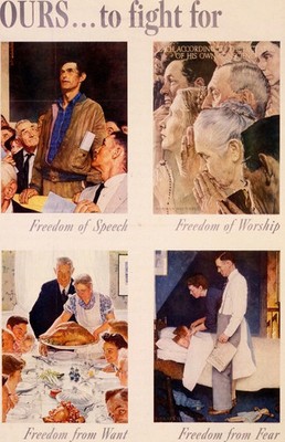 Norman Rockwell's Four Freedoms  Art Poster 24x36  | Wall Decor History