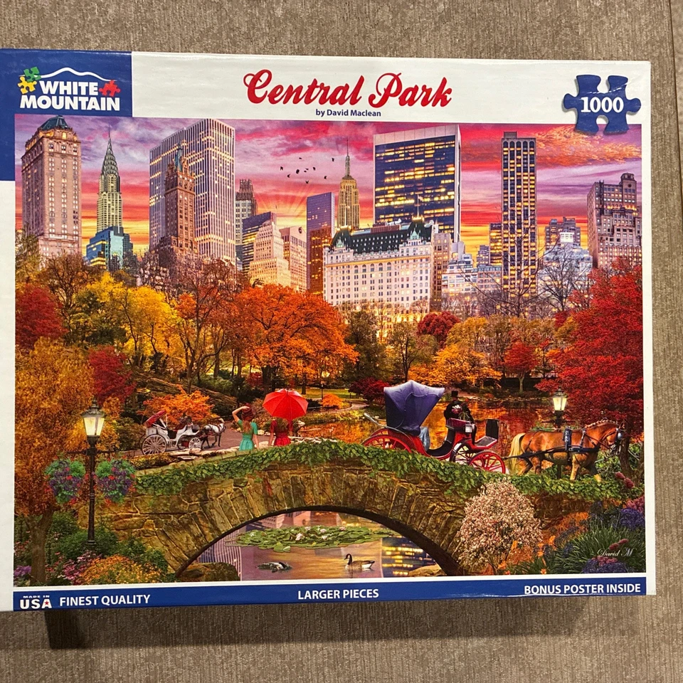 5 White Mountain Puzzles 1000 Pcs Central Park,Broadway,Best Sellers…COMPLETE - Image 2 of 4