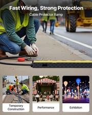 Cable Protector Ramp, 22,000 lbs/axle Capacity, 2 Channel Heavy Duty TPU C