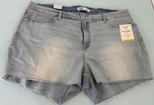 New Levi Strauss Cut Off Jeans Shorts Women's Plus Size 22 Light Wash 3.5" NWT