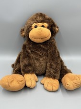 Toys R Us Brown Monkey Chimp Plush Tan Face Feet Floppy 17 Stuffed Animal