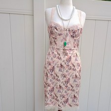 Victoria's Secret Floral Chemise Slip Dress Lace Corset Pink Large