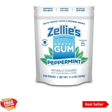 Zellie's | 100% Xylitol Peppermint Chewing Gum | No Aspartame, Gluten Free,  ...