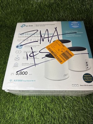 TP-Link AX1800 Whole Home Mesh Wi-Fi 6 System Deco X25 3-Pack NEW SEALED