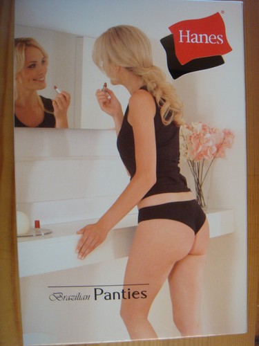 new Women's White HANES Brazilian panties, underwear, knickers briefs size L 12 - Picture 2 of 2