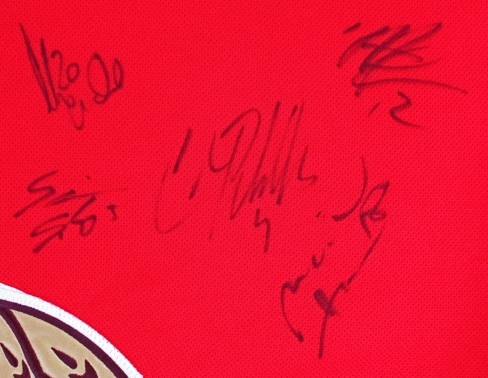 2000-01 Senators (11) Hossa, Forbes +9 Signed Red Pro Player Jersey BAS #AB14589 - Image 3 of 4