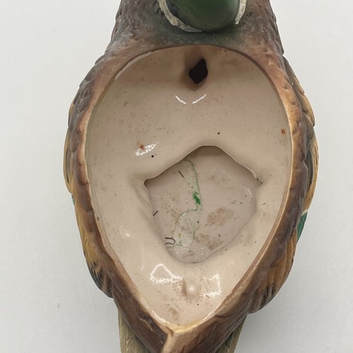 Vintage Mallard Duck Ceramic Planter Collectible Green Brow - Picture 10 of 11