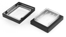 2pcs Black Clear Rectangle Plastic Waterproof Switch Covers Guards