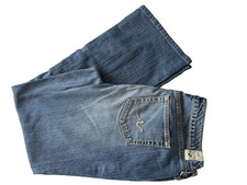Manhattan Blues Jeans Women's Blue size 14 Flare Bottoms Mild Distress