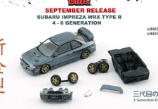 BM Creations Subaru Impreza WRX GC8 Type R - Grey- LHD 1:64 Diecast Car 64B0230