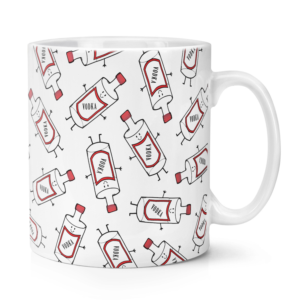 Vodka Bottle Pattern 10oz Mug Cup - Funny Drunk Alcohol