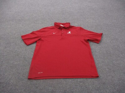Alabama Crimson Tide Shirt Adult L Red Nike Polo Collared Sports