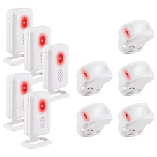 Wireless PIR Motion Sensor Detector Home Security Doorbell Chime Alarm Bell 5Set