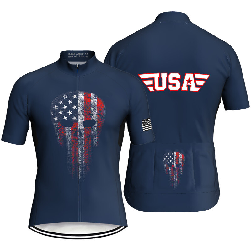 Cycling Jersey USA Flag Patriotic MTB Jacket Riding Bike Sports