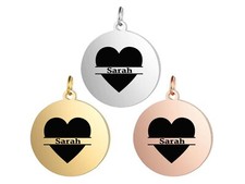 Heart and Name Keyring Charms, Necklace Charms, Jewelry Charms, Mother's Day Gif