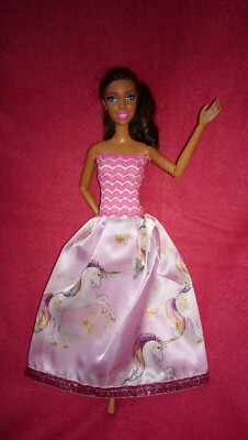 Barbie Kleid Puppen Kleidung Ballkleid Prinzessin Einhorn Abendkleid K46 
