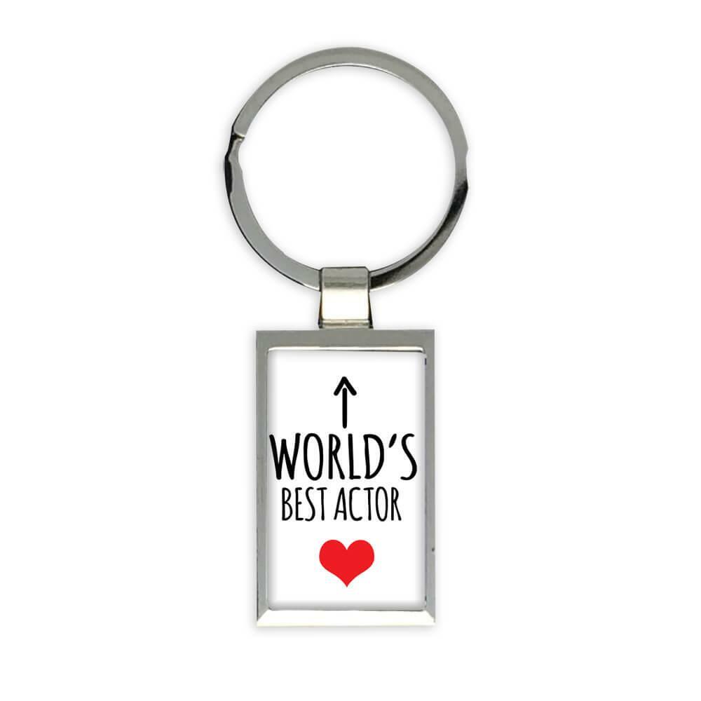 Gift Keychain Worlds Best ACTOR Heart Love Family Work Christmas Birthday