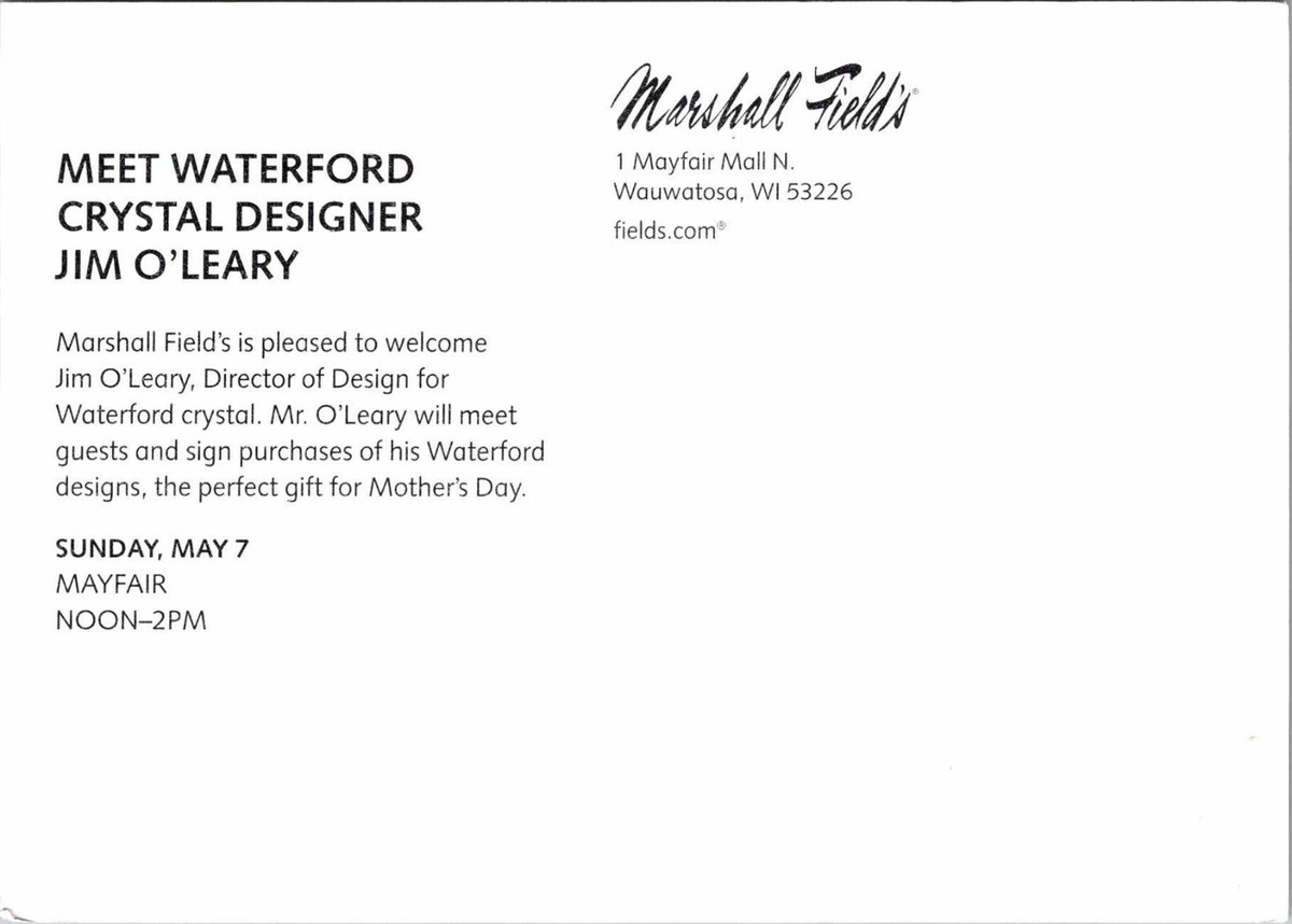 Continental Postcard Meet Waterford Crystal Designer Jim O'Leary