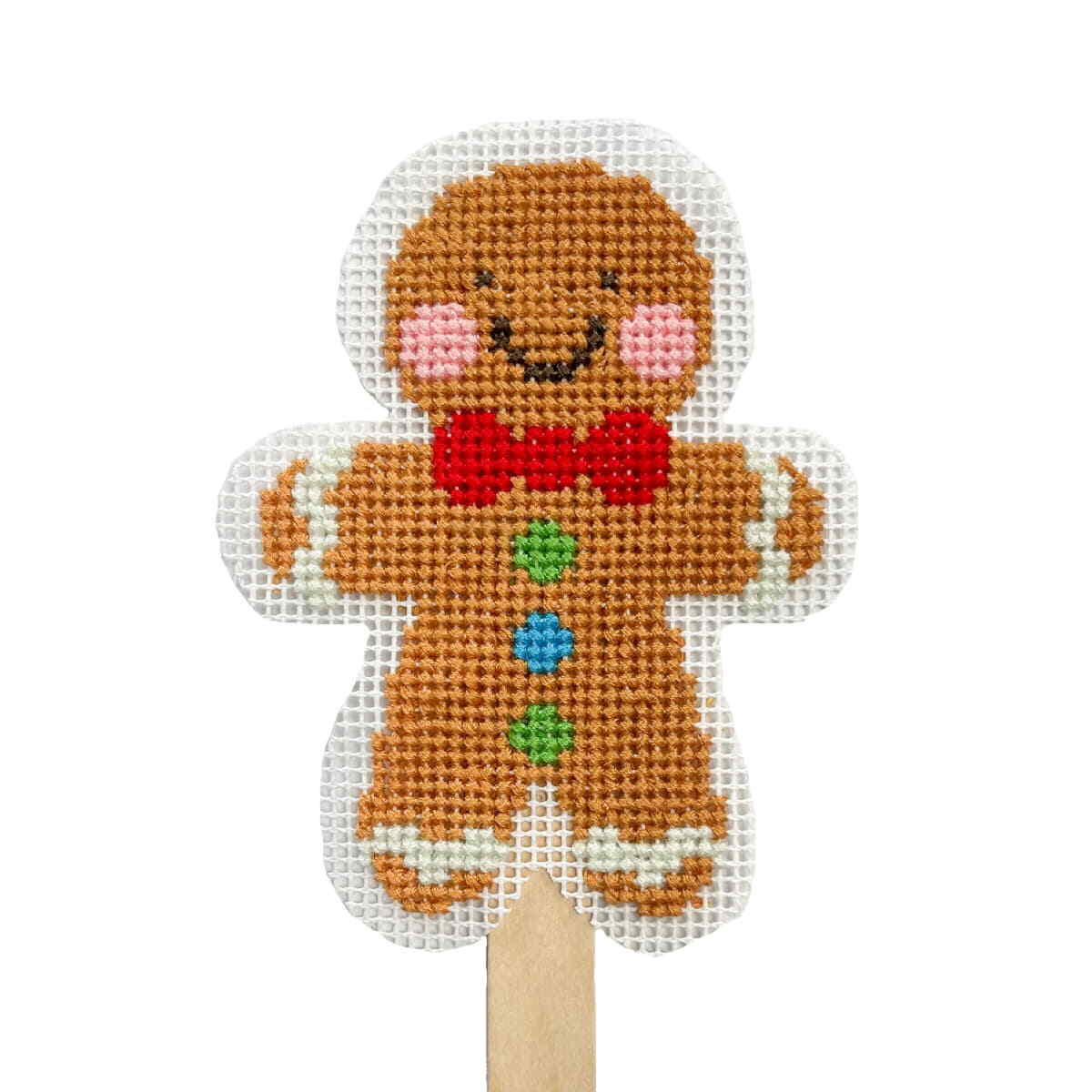 Bothy Threads counted cross stitch kit ""Merry - Gingerbread"" with wooden stick,