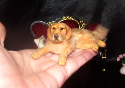 RILEY Retriever dog MADE TO ORDER OOAK 1:12 Miniature Dollhouse handmade realist