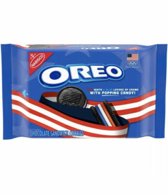 Nabisco Oreo Chocolate Sandwich Cookies with Red, White & Blue and Popping Candy