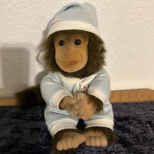 Vintage Hosung Baby Monkey Chimpanzee Plush Pacifier Hat Yellow Blue Pjs Outfit