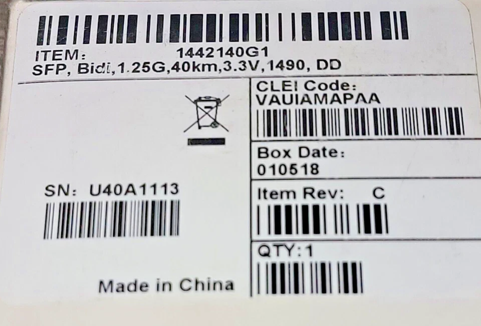 ADTRAN, 1442140G1, VAUIAMAPAA, SFP BIDI 1.25G 40KM 1490 DD, NEW IN BOX - Image 2 of 4